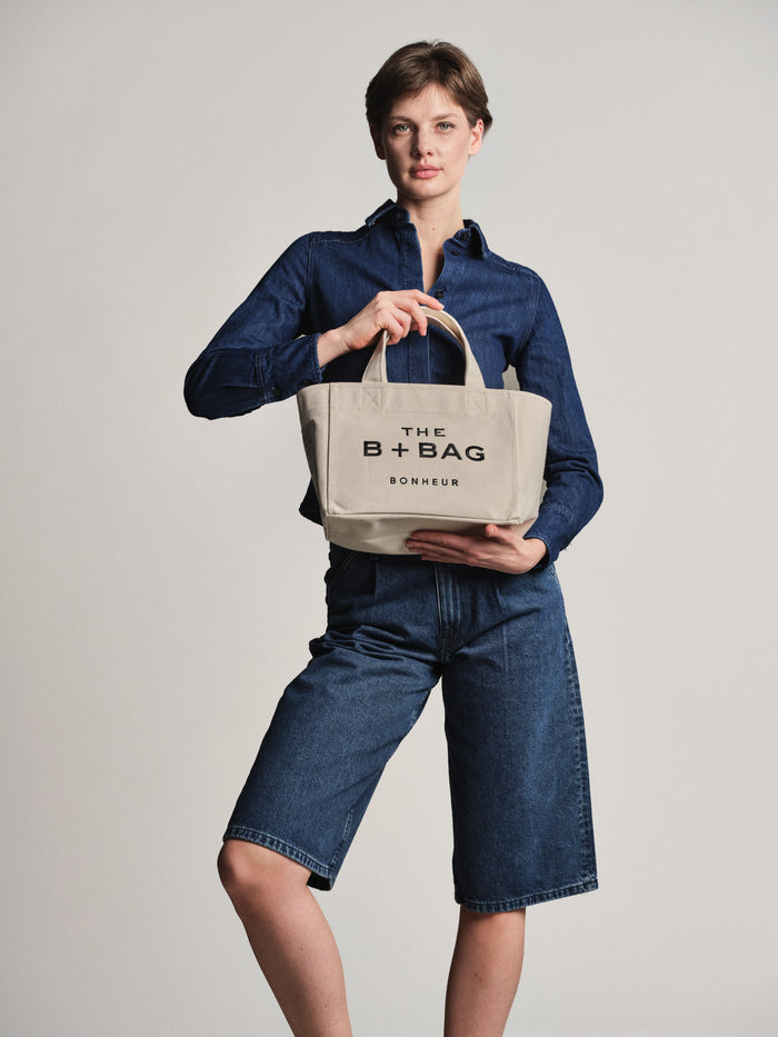 Bonheur Canvas Coconut Milk Small Tote Bag