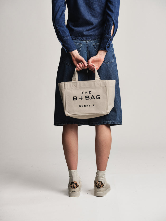 Bonheur Canvas Coconut Milk Small Tote Bag