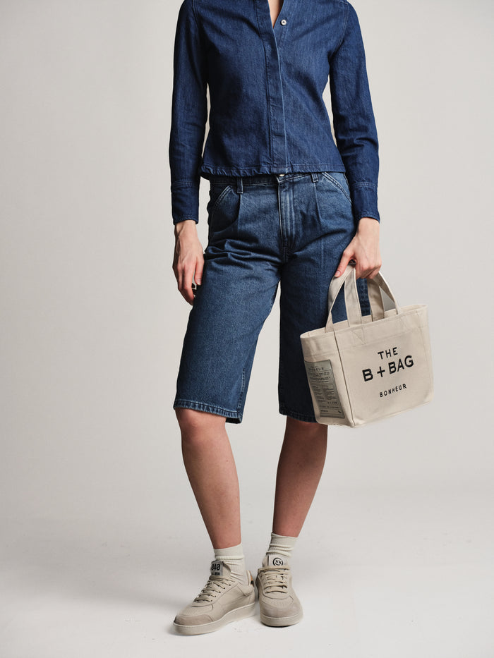 Bonheur Canvas Coconut Milk Small Tote Bag