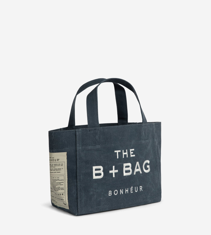Bonheur Canvas Dark Denim Small Tote Bag
