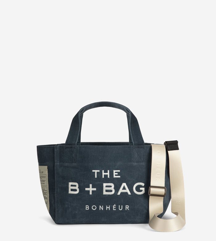 bonheur Canvas Dark Denim Small Tote Bag