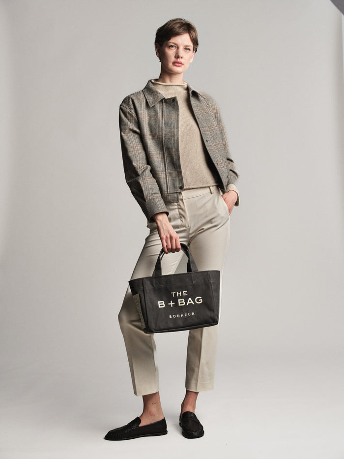 Bonheur Canvas Ghost Gray Small Tote Bag