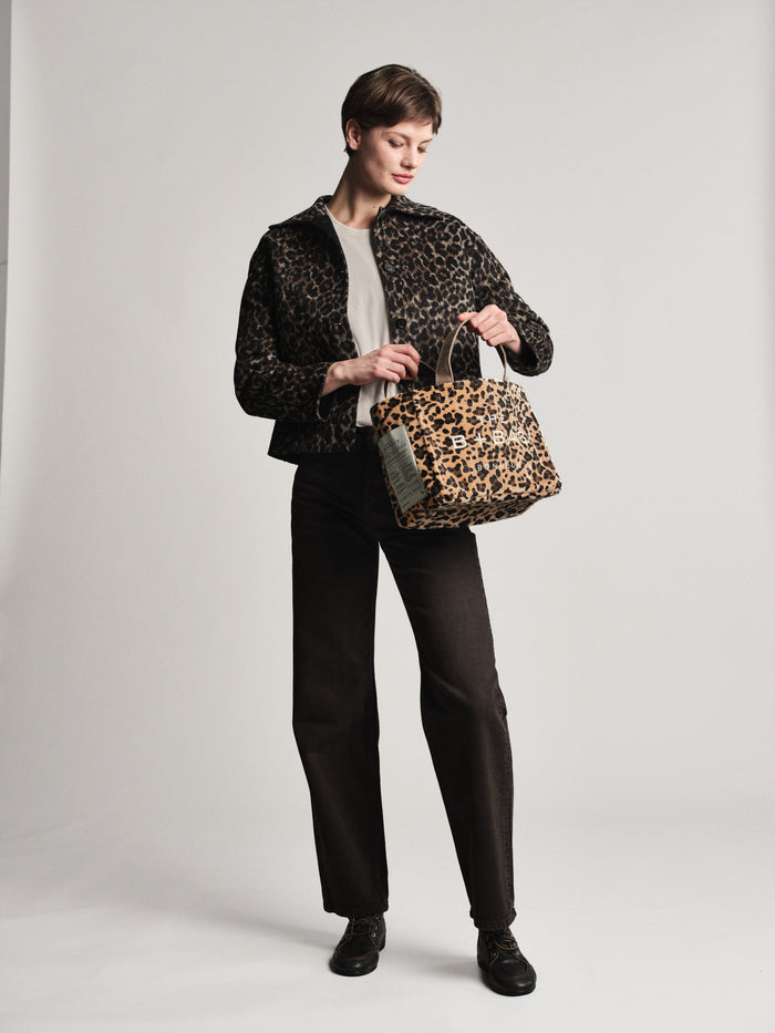 Bonheur Canvas Leopard Small Tote Bag