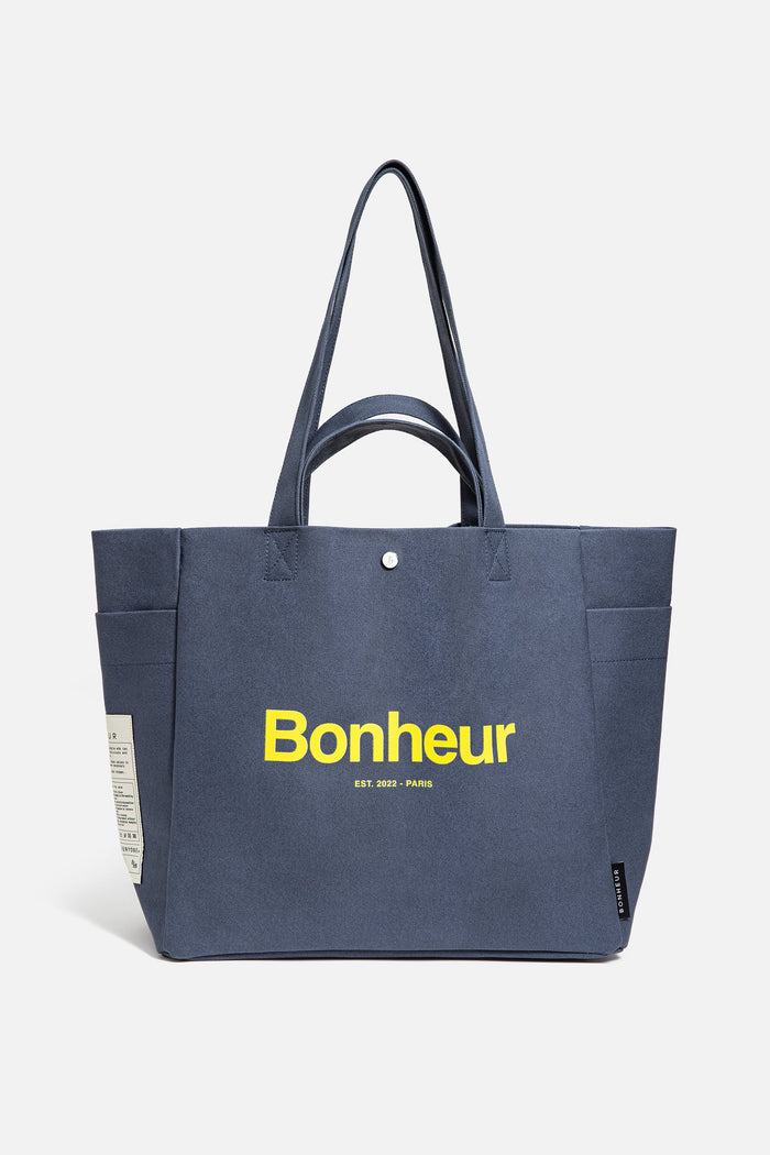 bonheur N°4 Canvas Cotton Bag- Blue Jean