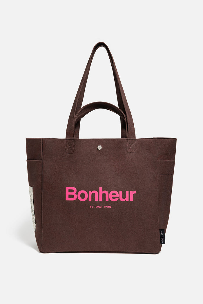 bonheur N°4 Canvas Cotton Bag- Cherry Brownıe