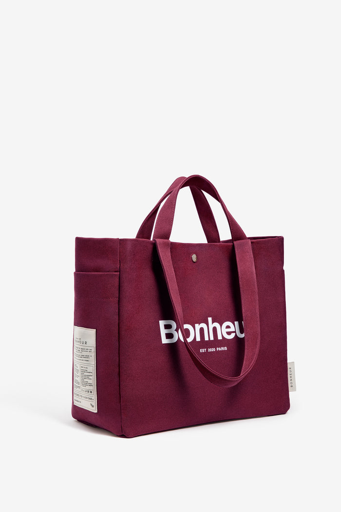 Bonheur N°4 Canvas Cotton Bag- Cherry Red