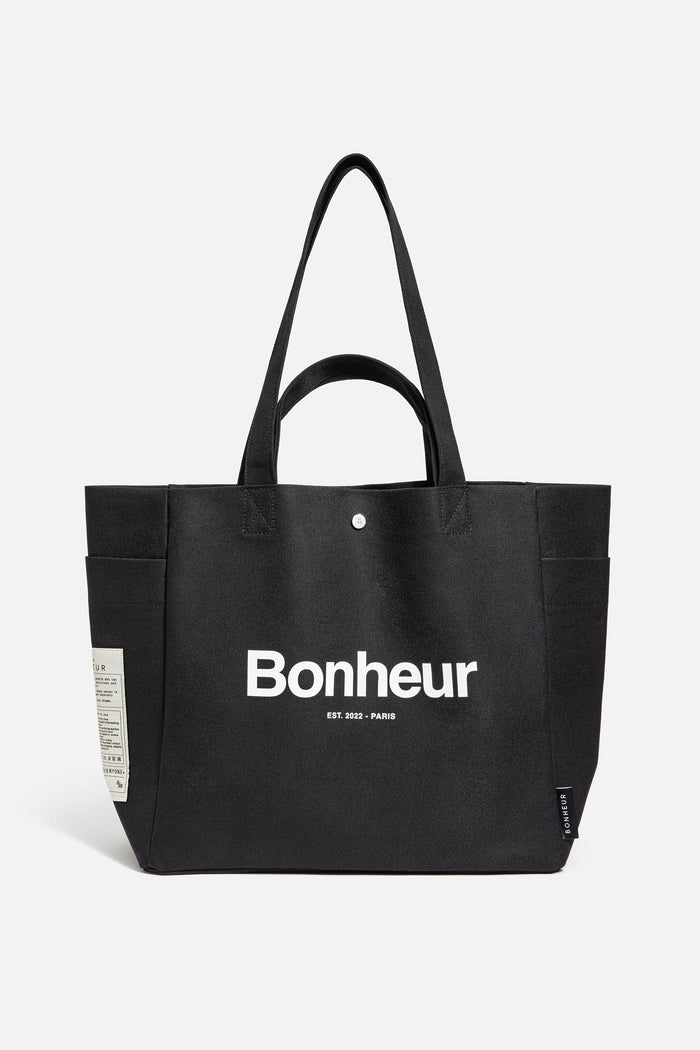 bonheur N°4 Canvas Cotton Bag- Cold Black