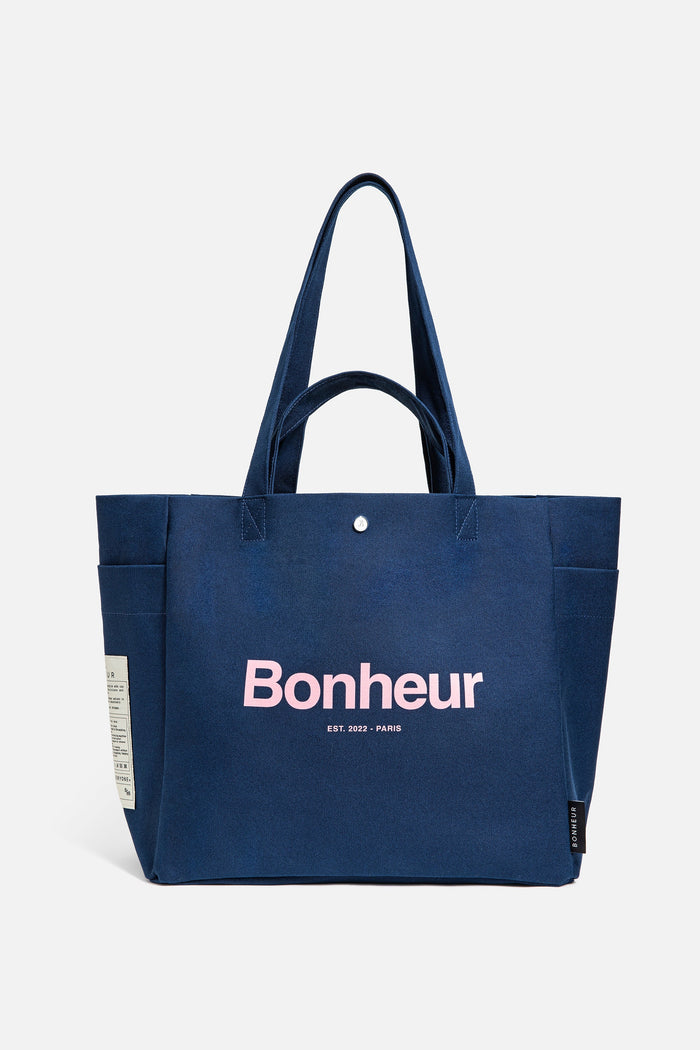 bonheur N°4 Canvas Cotton Bag- Dark Jean