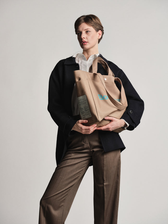 Bonheur N°4 Canvas Cotton Bag- Espresso Cream