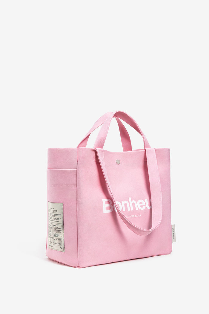 Bonheur N°4 Canvas Cotton Bag- Pınk Blush