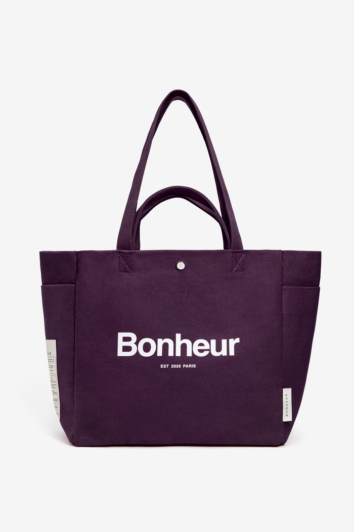bonheur N°4 Canvas Cotton Bag- Plum Purple