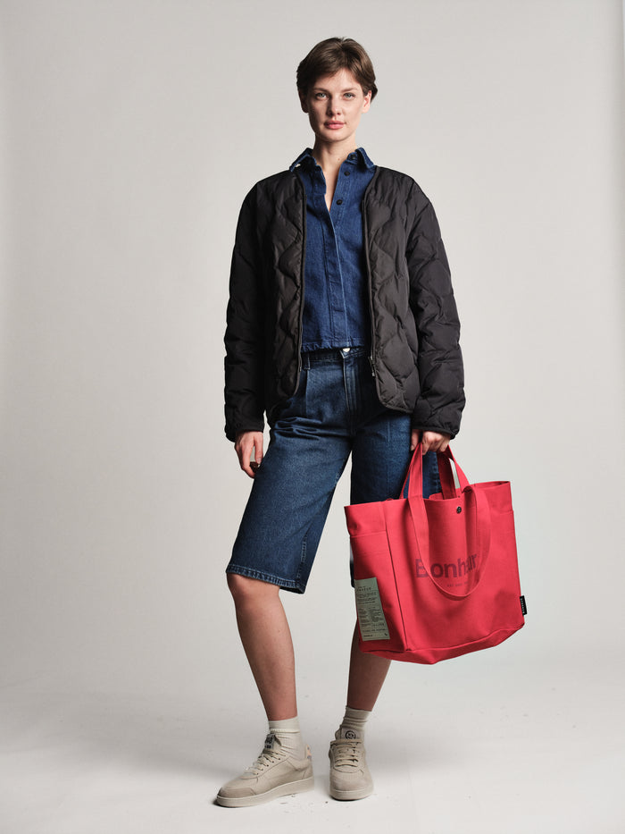 Bonheur N°4 Canvas Cotton Bag- Raspberry Red