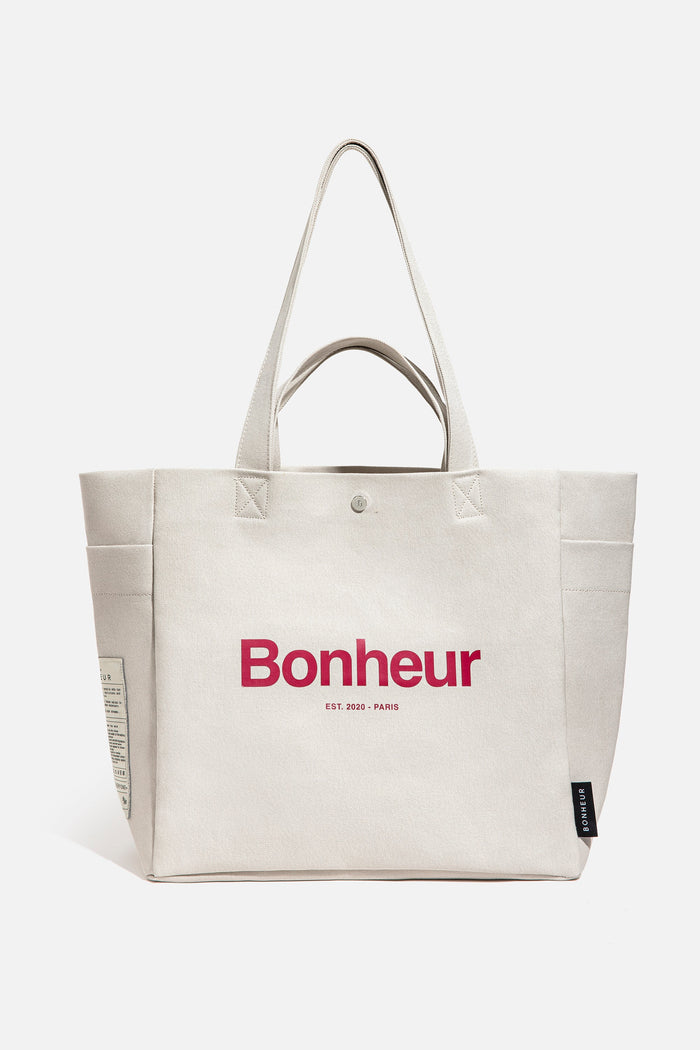 bonheur N°4 Canvas Cotton Bag- Soft Gray