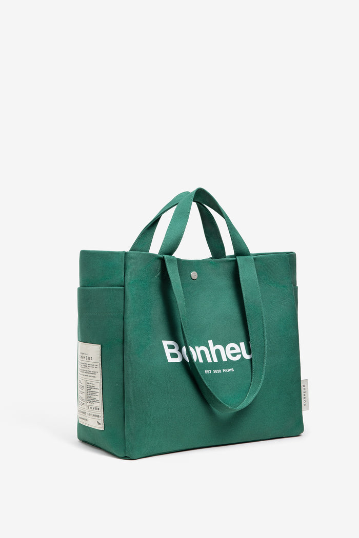 Bonheur N°4 Canvas Cotton Bag- Spring Green