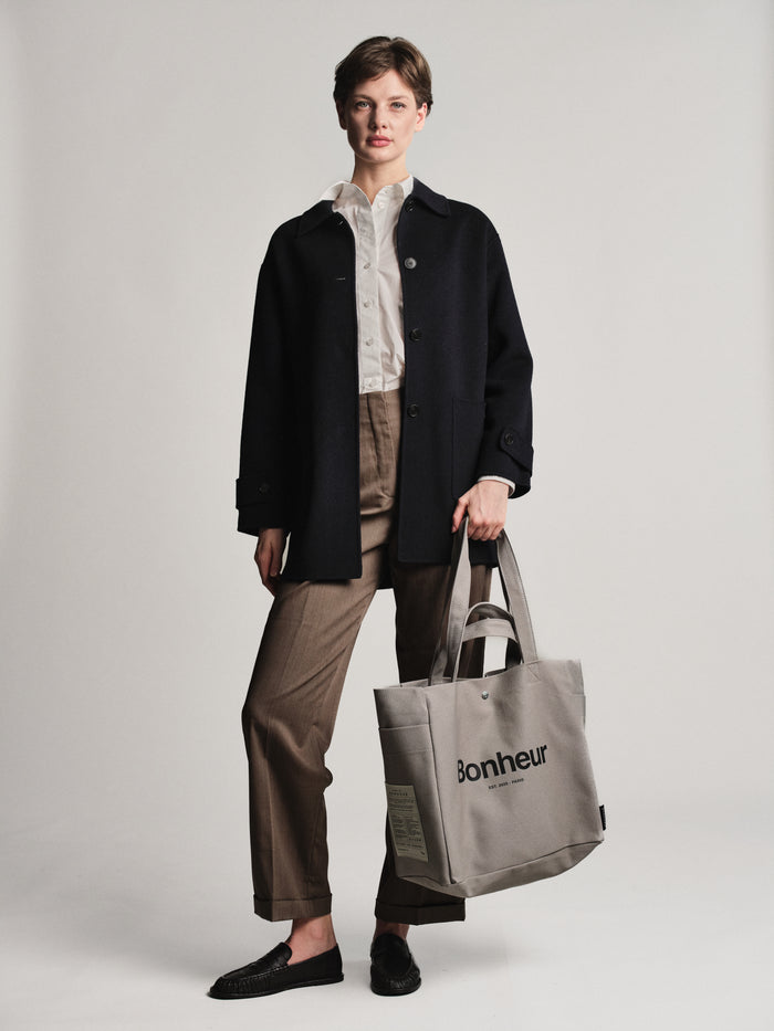 Bonheur N°4 Canvas Cotton Bag- Suede Gray