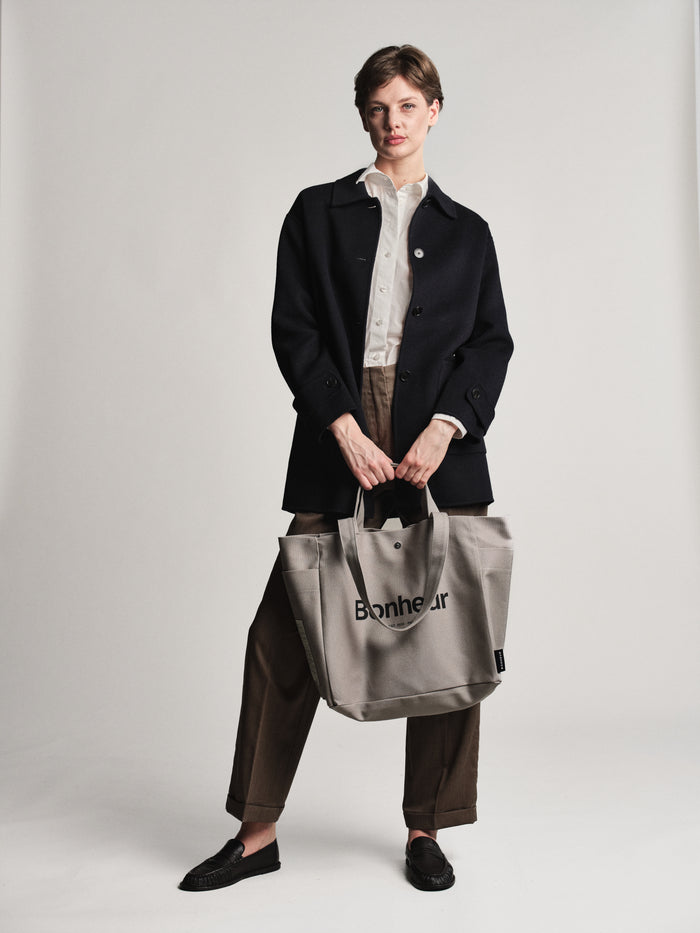 Bonheur N°4 Canvas Cotton Bag- Suede Gray