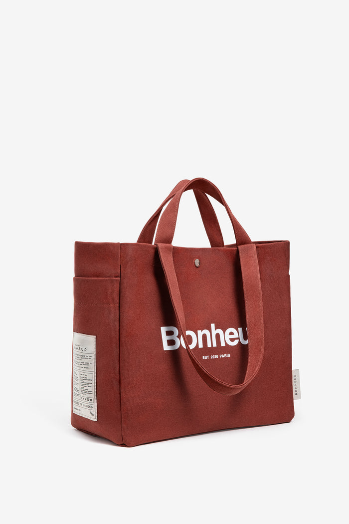 Bonheur N°4 Canvas Cotton Bag- Terra Cota
