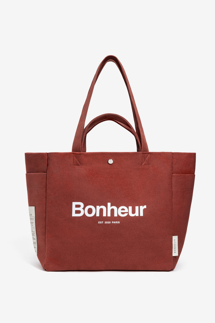 bonheur N°4 Canvas Cotton Bag- Terra Cota
