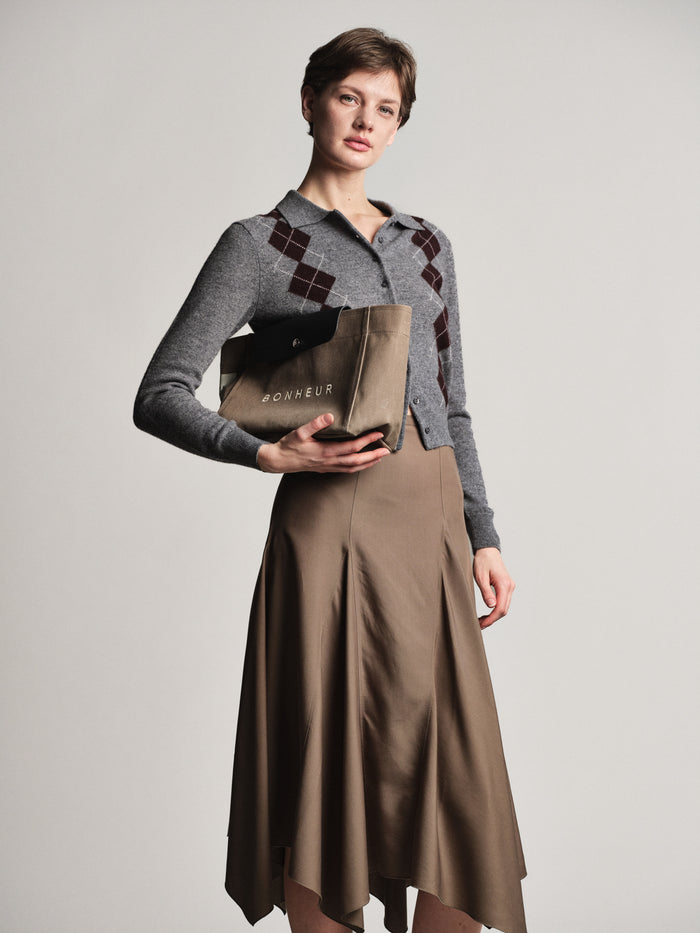 Bonheur N°6 Canvas Clutch+Bag - Chocolate Malt