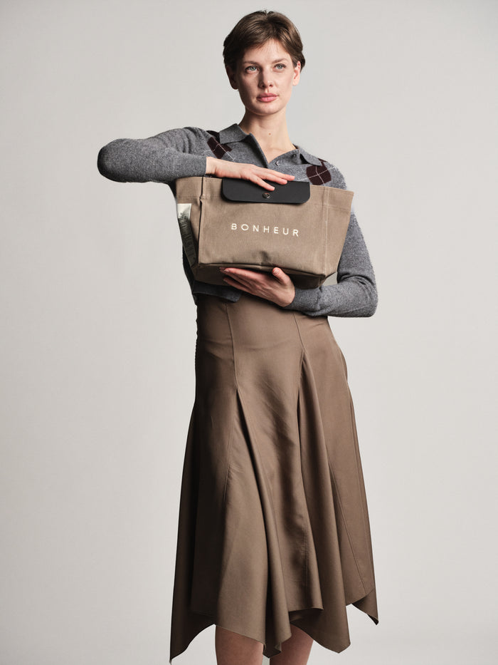 Bonheur N°6 Canvas Clutch+Bag - Chocolate Malt