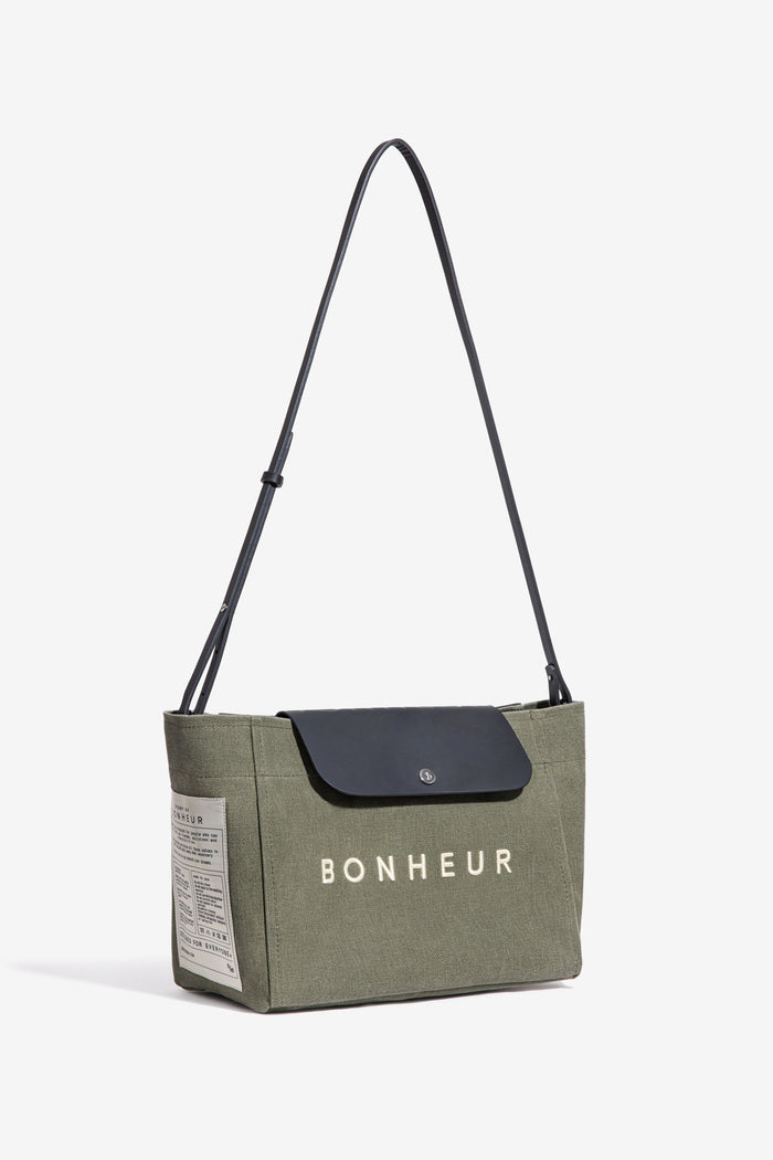 Bonheur N°6 Canvas Clutch+Bag - Green Tea