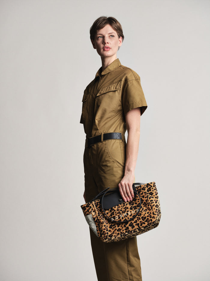 Bonheur N°6 Canvas Clutch+Bag - Leopard
