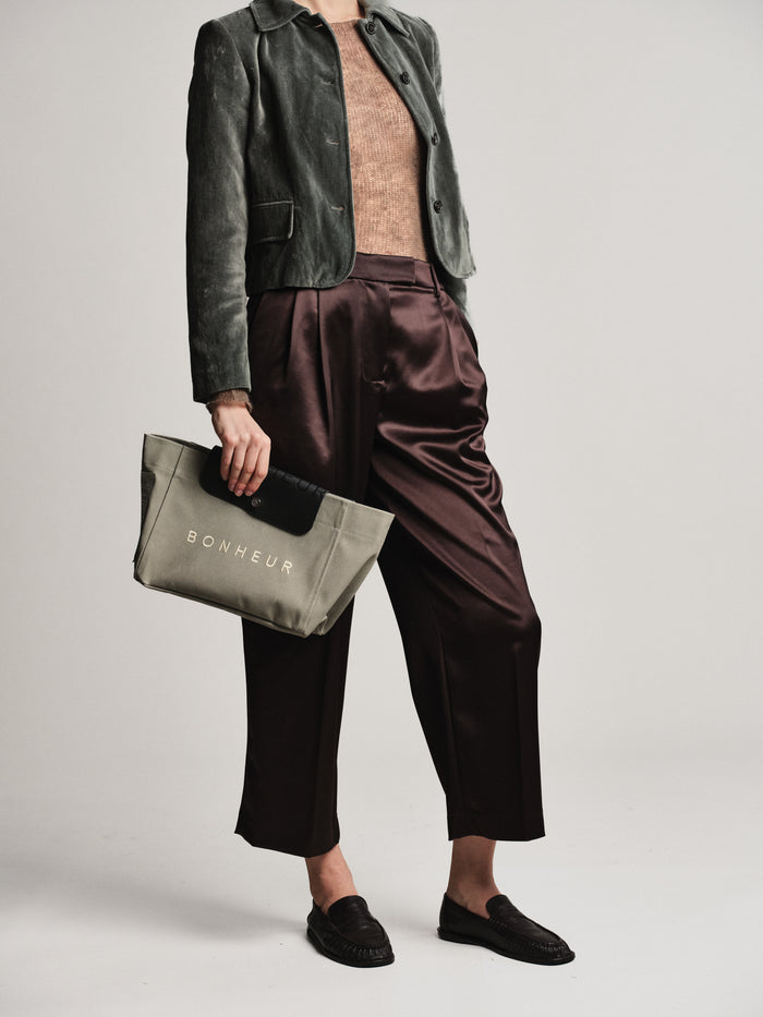 Bonheur N°6 Canvas Clutch+Bag - Milky Green