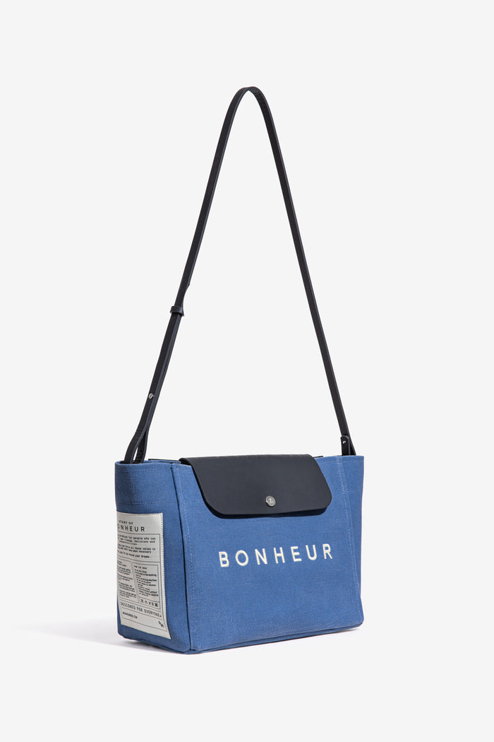 Bonheur N°6 Canvas Clutch+Bag - Parisian Blue