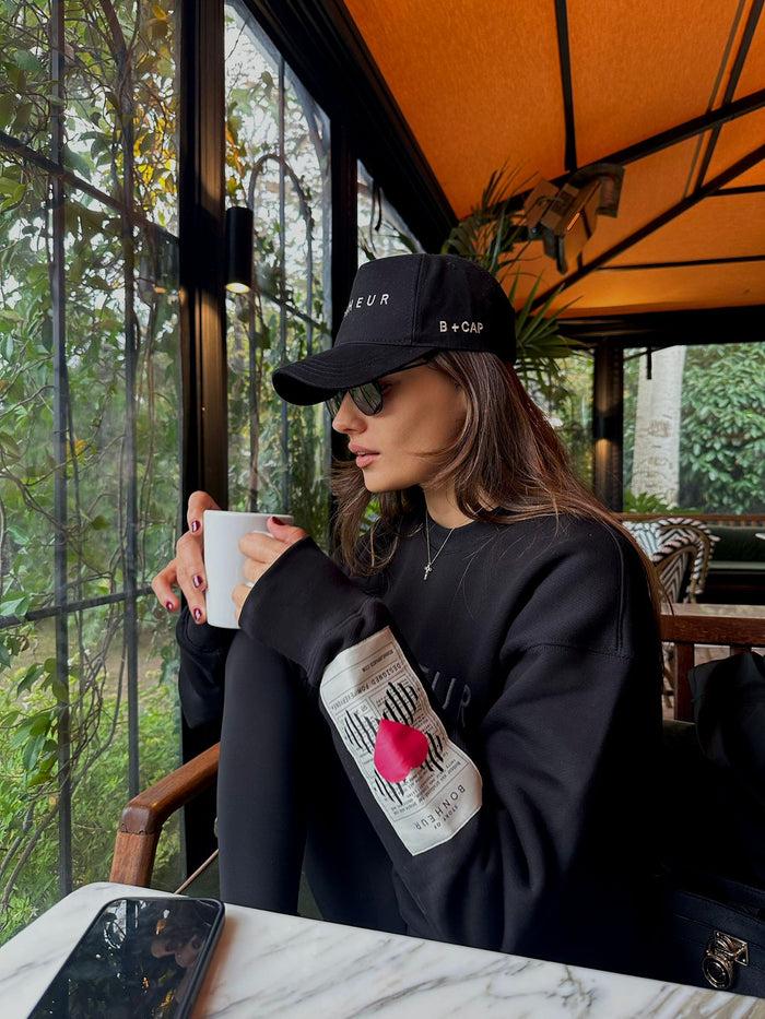 Bonheur Bonheur Phantom Black Oversıze Sweatshırt M