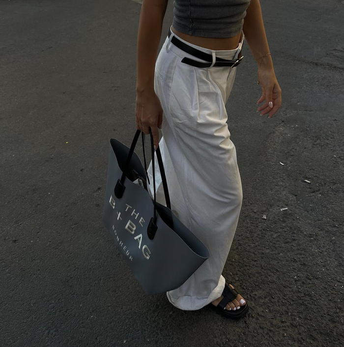 Bonheur PolyPop Cool Gray Tote Bag