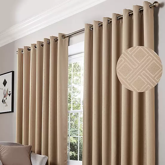 Bonprix Alan Symonds Diamond Pair Of Blackout Eyelet Curtains
