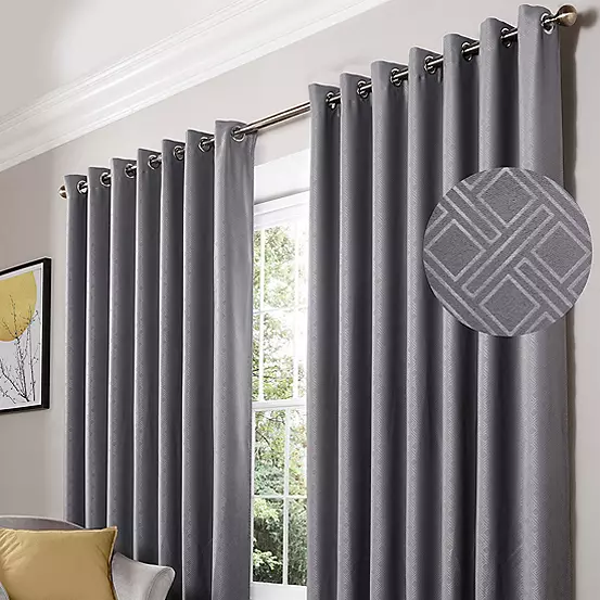 Bonprix Alan Symonds Diamond Pair Of Blackout Eyelet Curtains
