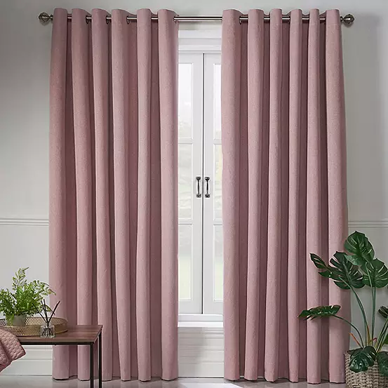 Bonprix Alan Symonds Linen Look Pair Of Blackout Eyelet Curtains