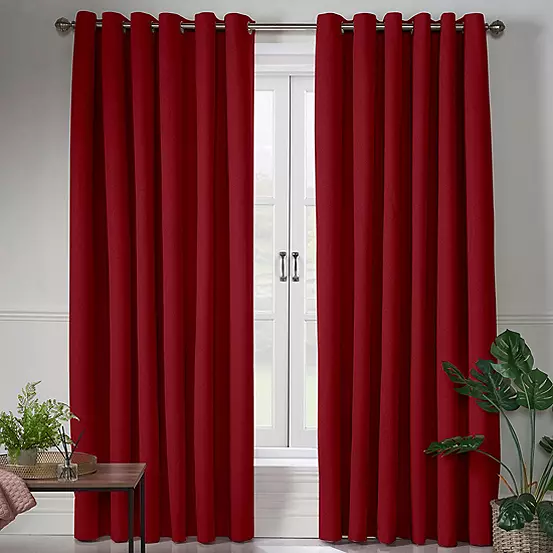Bonprix Alan Symonds Linen Look Pair Of Blackout Eyelet Curtains