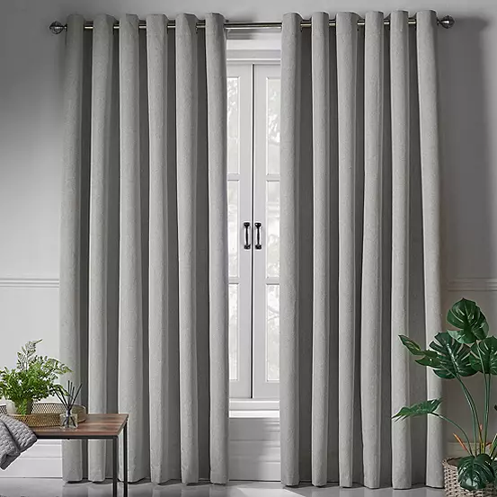 Bonprix Alan Symonds Linen Look Pair Of Blackout Eyelet Curtains