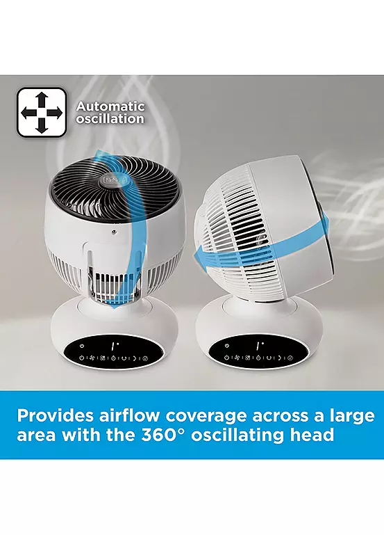 Bonprix Black And Decker BXFD52009GB 9in Air Circulation Desk Fan With 5 Speeds Automatic 360° Oscillation - White