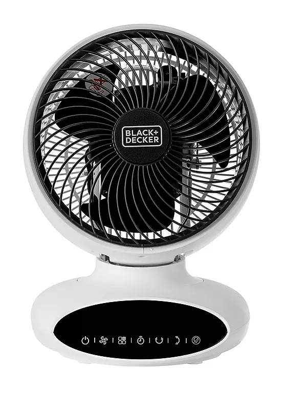 bonprix Black and Decker BXFD52009GB 9in Air Circulation Desk Fan with 5 Speeds Automatic 360° Oscillation - White