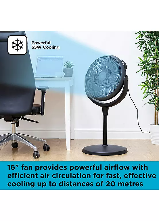 Bonprix Black And Decker BXFP51001GB 3-in-1 High Velocity Pedestal Fan With 3 Speeds 16in 55W - Black