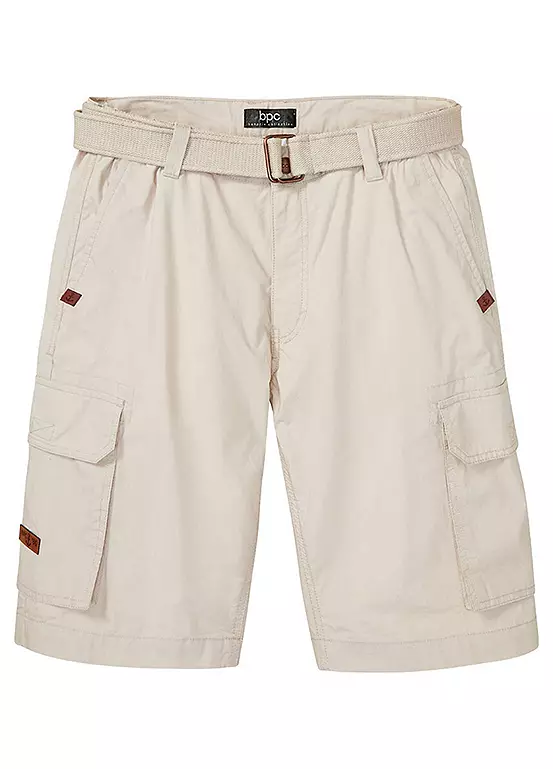 Bonprix Belted Cotton Cargo Shorts