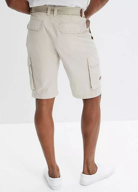 Bonprix Belted Cotton Cargo Shorts