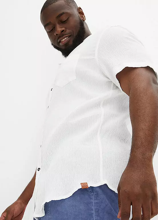 Bonprix Crinkle Short Sleeve Shirt