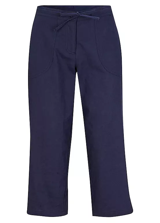 Bonprix Cropped Linen Blend Trousers