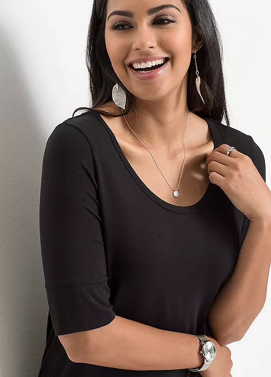 Bonprix Curved Hem T-Shirt