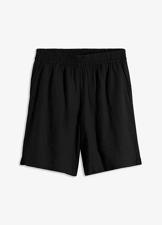 Bonprix Elasticated Linen Bermuda Shorts