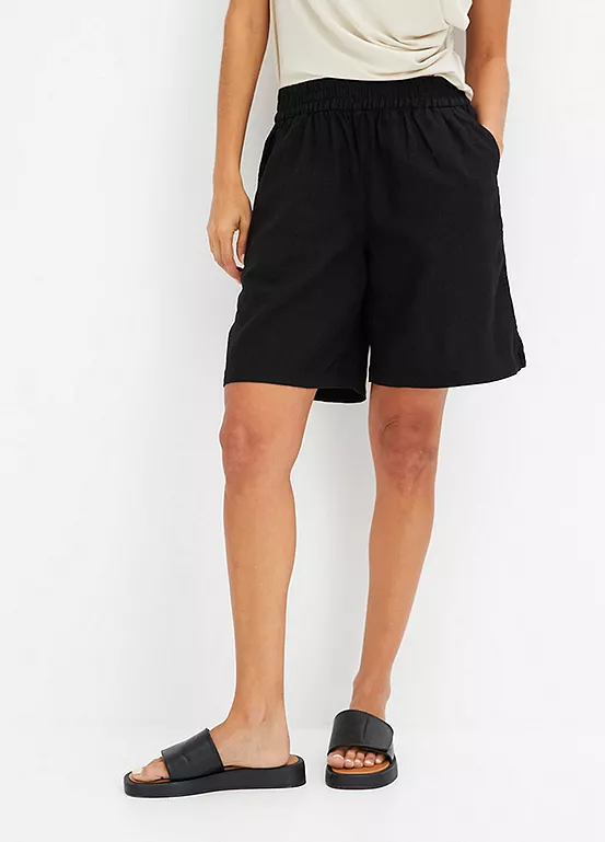 bonprix Elasticated Linen Bermuda Shorts