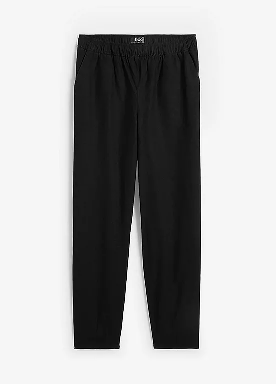 Bonprix Elasticated Waist Linen Blend Trousers