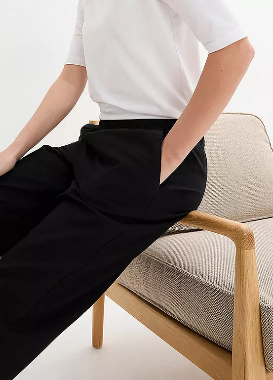 Bonprix Elasticated Waist Linen Blend Trousers