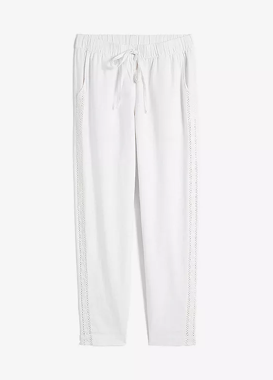 Bonprix Elasticated Waist Linen Trousers