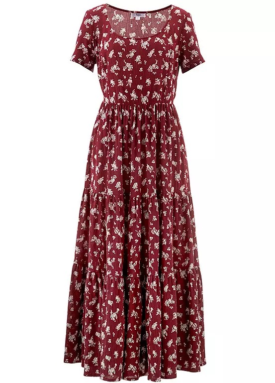 Bonprix Floral Print Tiered Maxi Dress