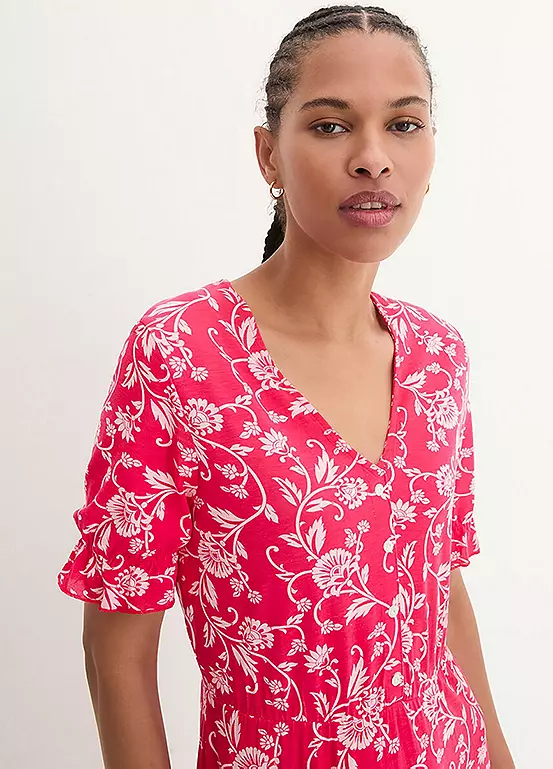 Bonprix Floral Short Sleeve Midi Dress